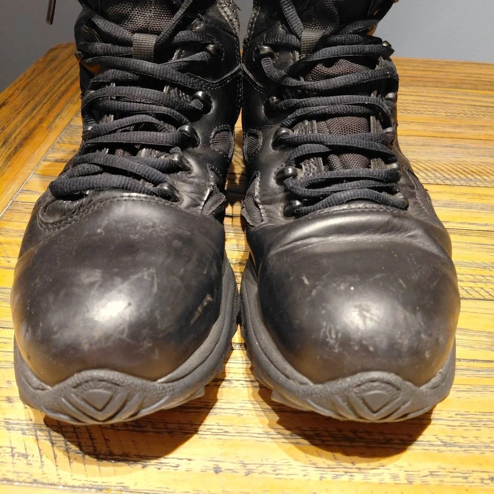 Reebok Rapid Response Boots Size 11 Black Side Zip Composite Toe Tactical RB8874